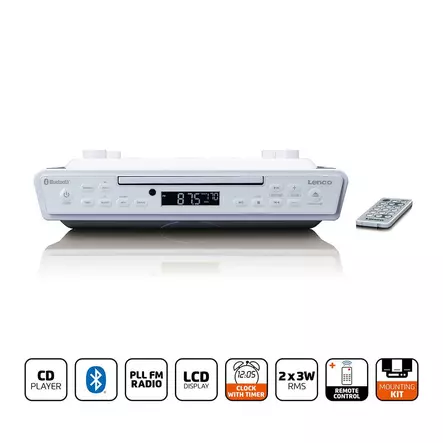 Keittön kelloradio lenco cd/bluetooth - Radiot, soittimet ja radiopuhelimet - 8711902040842 - 1