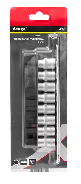 Kuusiokärkihylsysarja 3/8" SAE 8-os - Hylsysarjat - 6420286907512 - 1