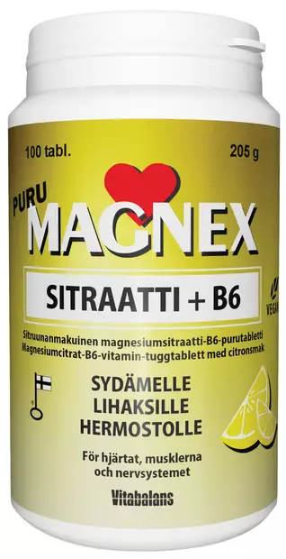 Magnex Sitraatti 375 mg + B6-vitamiini - Vitamiinit ja mineraalit - 6410530035702 - 1