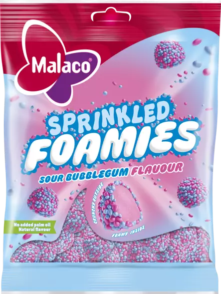 Malaco sprinkled foamies sour 110g - Karkit - 7310350505692 - 1
