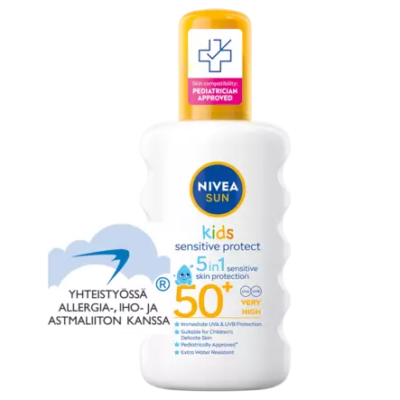 Nivea Kids Sensitive Sun Spray SPF 50+ - Aurinkorasvat ja itseruskettavat - 4006000132242 - 1