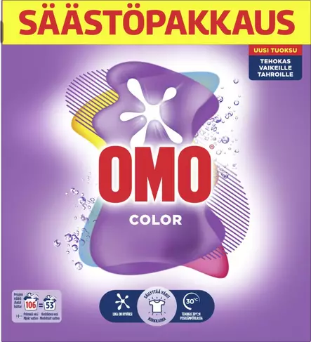 Omo pyykinpesujauhe color 3,72kg - Pyykinpesu- ja huuhteluaineet - 8712561421362 - 2