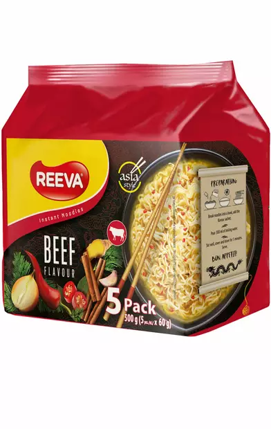 Reeva beef nuudelit 5-pack - Maissi-, kaura-, ja riisikakut - 4820179258592 - 1