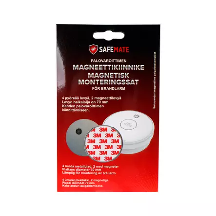 Safemate magneettikiinnityssarja kahdelle palovaroittimelle - Häkä-, kaasu- ja palovaroittimet - 6418536025772 - 2