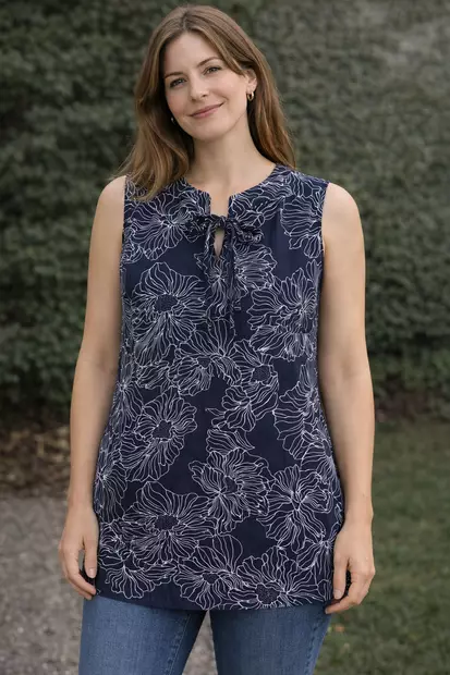 Soda seersucker toppi navy/white - Naisten paidat ja puserot - 733056417159 - 1