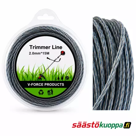 Trimmerin siima kierretty 2.0mm 15m - Ruohonleikkurit ja trimmerit - 6438168118222 - 1