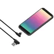 4-ok microusb lataus- & tiedonsiirto kaapeli kulma 1m musta - Puhelintarvikkeet ja laturit - 8428728105272 - 3