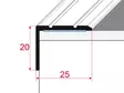 Askelkulmalista 25/20 alumiini / mattamusta / tarra 25 x 20 mm / 180 cm - Askelkulmalistat ja kynnykset - 6414675119792 - 3