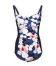 Finnwear Solmu Plus Navy Bloom uimapuku M/D44 - Naisten uima-asut - 7029340087482 - 1