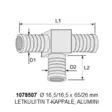 Letkuliitin T 16,5mm - Letkutuotteet - 6438206785072 - 2