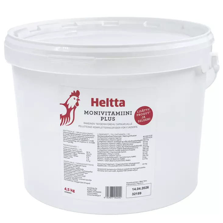 Heltta Monivitamiini Plus 4,5kg - Linnunruoka - 6417977012242 - 1