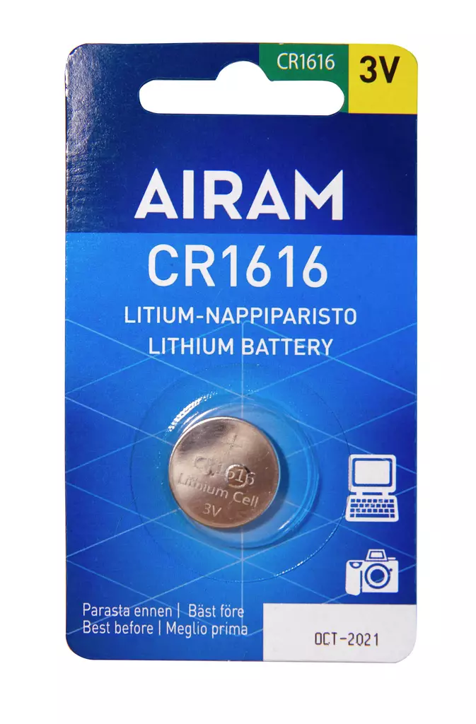 Airam litiumparisto cr1616 3v 1/bl - Nappiparistot - 6435200230782 - 1