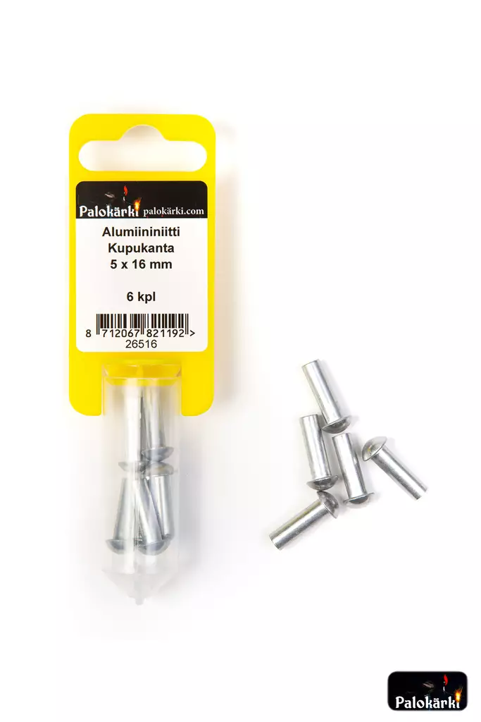 Alumiininiitti kupukanta 5x16mm 6kpl - Niitit ja hakaset - 8712067821192 - 1