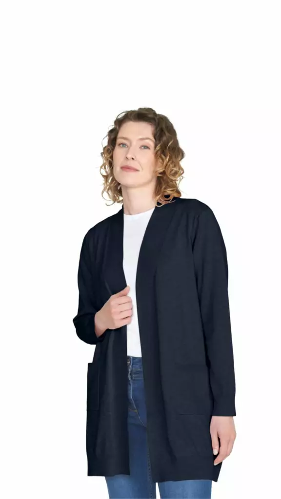 Brandtex pitkä neuletakki tummansininen XL - Naisten paidat ja puserot - 5713242029672 - 3