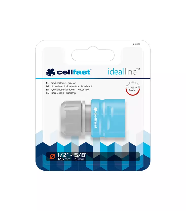 Cellfast Pikaliitin 1/2 ideal line plus - Puutarhaletkuliittimet ja tarvikkeet - 5901828858222 - 1