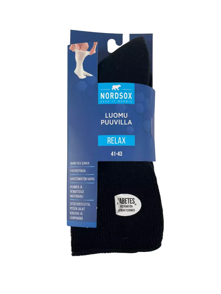 Diabetes sukka luomu puuvilla 41-43 - Miesten sukat - 6438159077262 - 1