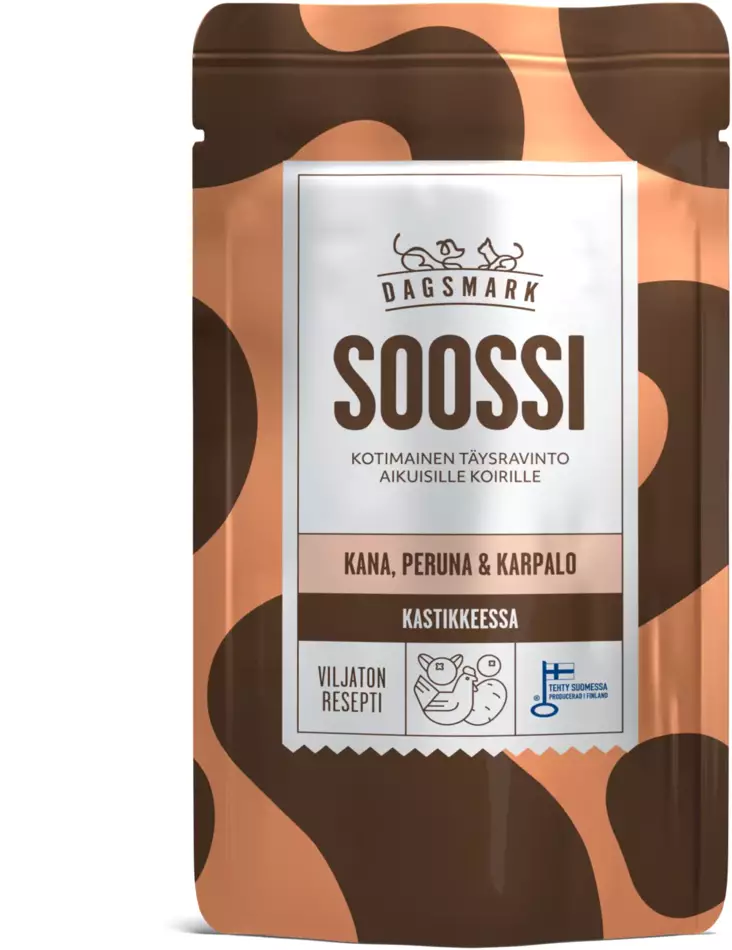 DM Soossi kana-peruna-karpalo kast. 120g - Koiran märkäruoat - 6430066385812 - 2