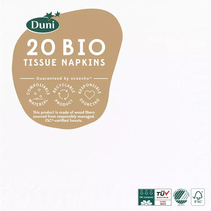 Duni lautasliina Valkoinen 24cm - Lautasliinat - 7321011040292 - 1