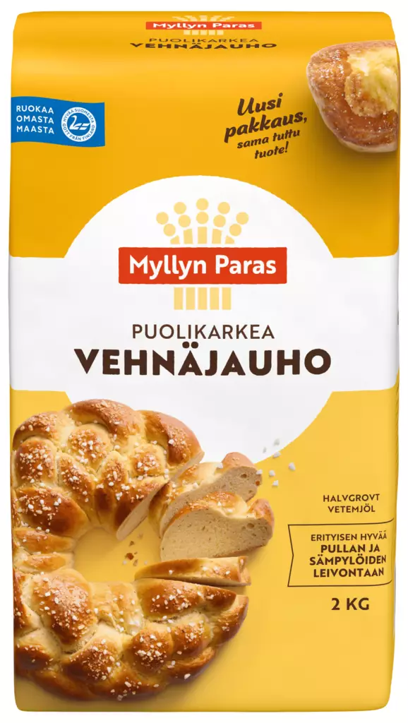 Emännän Puolikarkea Vehnäjauho 2kg - Jauhot - 6417700053122 - 1