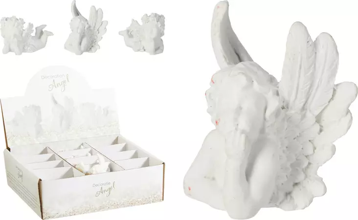 Enkelikoriste 6cm valkoinen - Pihakoristeet - 8721037656542 - 1