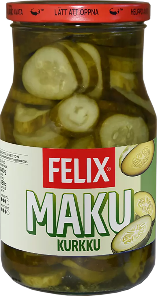 Felix Maku viipaloituja kurkkuja mausteliemessä 840g/480g - Säilykkeet, hillot ja marmeladit - 6424908461352 - 1