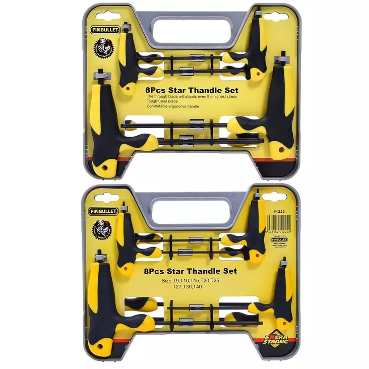 Finbullet Torxavainsarja t-kahva 8-osainen s2 dual end t9-t40 - Torx-avaimet - 6438152012222 - 1