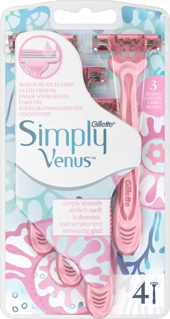 GILLETTE SIMPLY VENUS 4KPL VARSITERIÄ - Hiustenhoito ja hiuskoristeet - 7702018465552 - 1