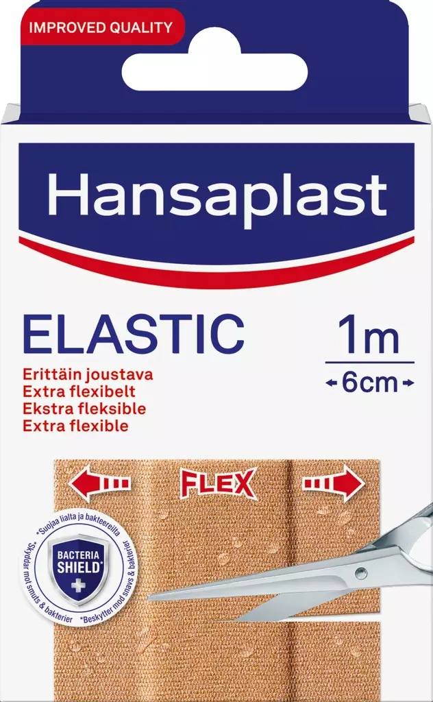 Hansaplast Elastic kangaslaastari 10cmx6 - Desifiointi ja laastarit - 4005800214592 - 1
