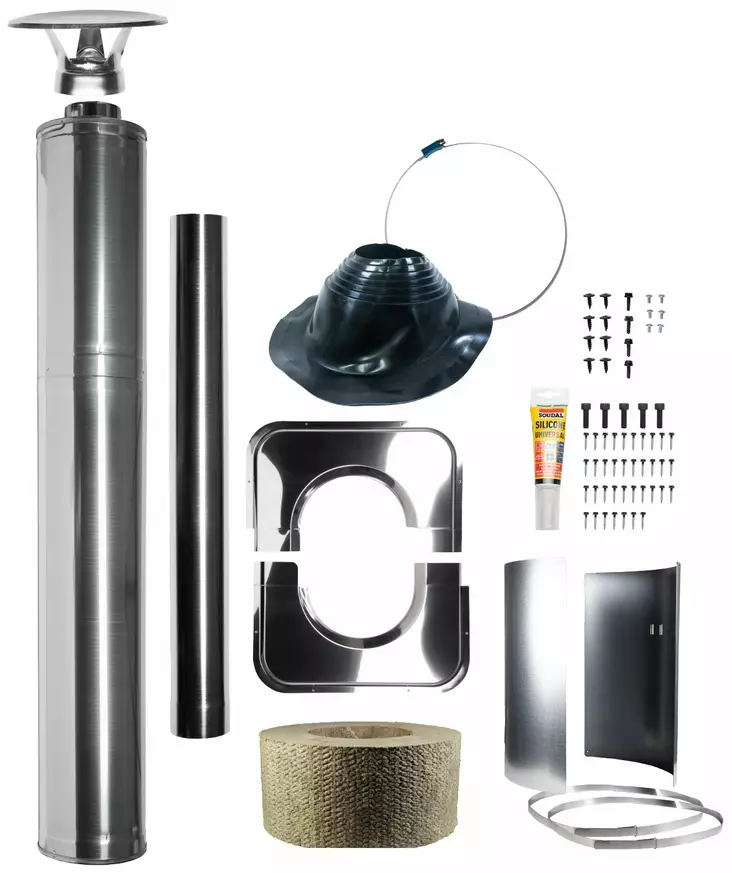 Harvia saunapiippupaketti 115mm RST 2,5m - Kiuastarvikkeet - 6417659002752 - 1