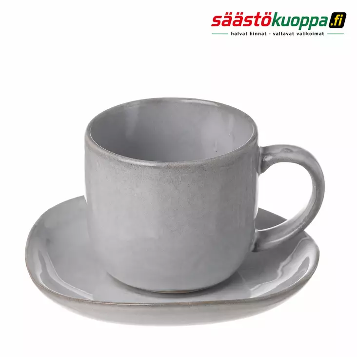 HEIROL kahvikuppi+asetti svelte stone - Mukit ja kahvikupit - 6419287141032 - 1