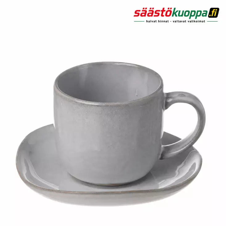 HEIROL kahvikuppi+asetti svelte stone - Mukit ja kahvikupit - 6419287141032 - 1