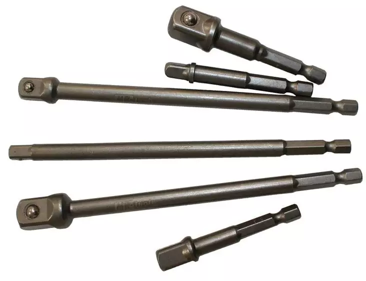 Hylsyadapterisarja 6-os. lyhyt/pitkä - Jatkovarret,niveljatkot ja adapterit - 6430074690502 - 1