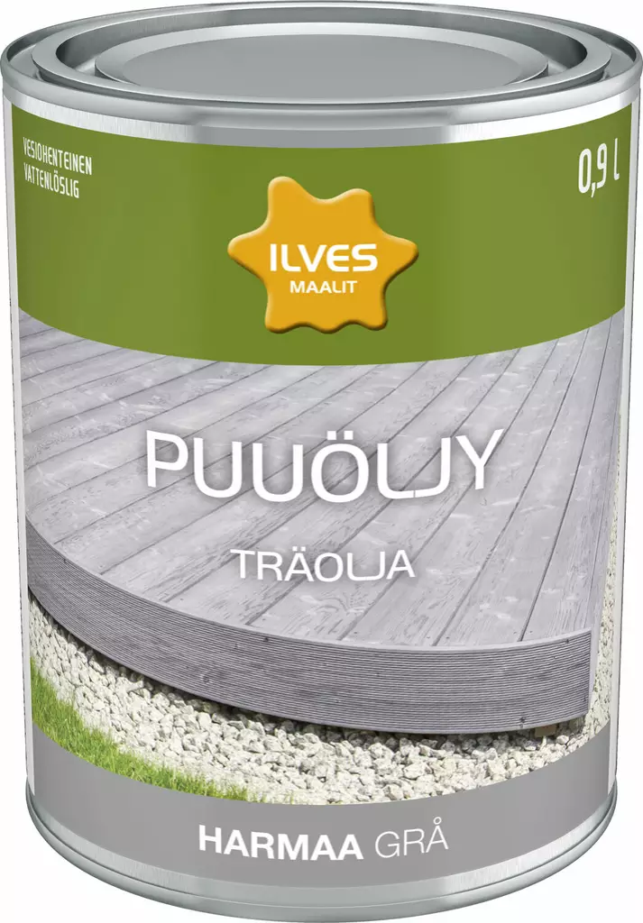 Ilves Puuöljy Harmaa Vesiohenteinen 0,9L - Puuöljyt - 6430026958902 - 1