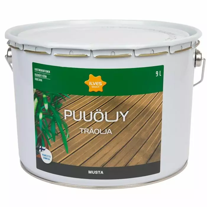 Ilves Puuöljy Musta Liuotinohenteinen 9L - Puuöljyt - 6430026954942 - 1