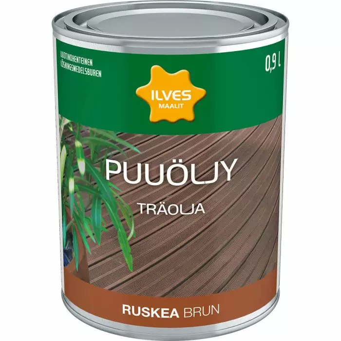 Ilves Puuöljy Ruskea Liuotinohenteinen 0,9L - Puuöljyt - 6430026951002 - 1