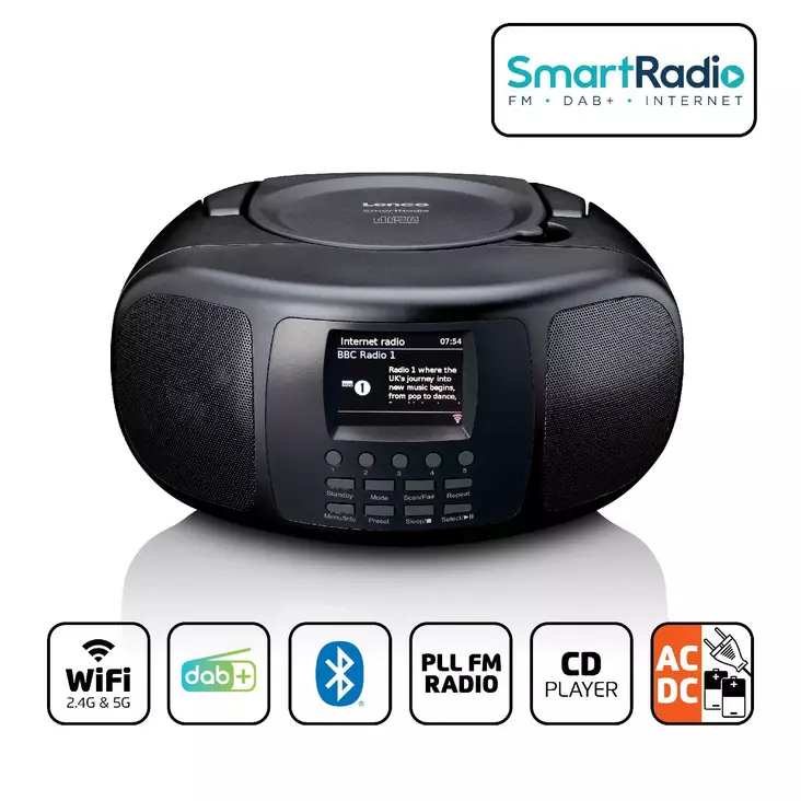 Internet-radio lenco dab+/fm bluetooth/cd-soitin - Radiot, soittimet ja radiopuhelimet - 8711902078272 - 1