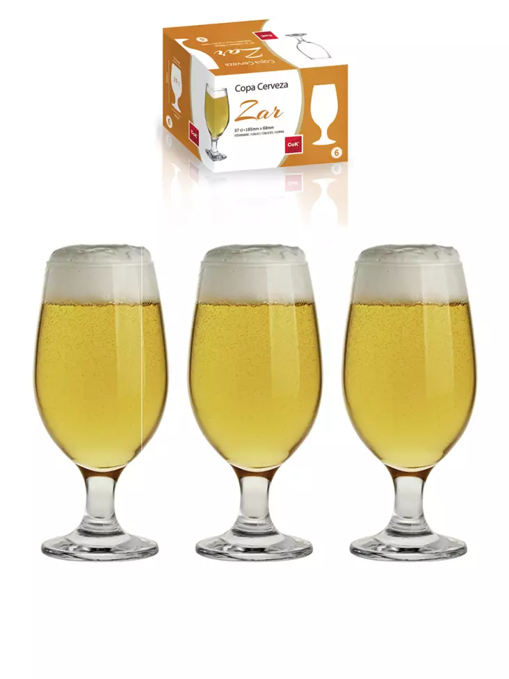 Jalallinen olutlasi 6kpl/setti 37cl - Juomalasit - 8435123235442 - 1
