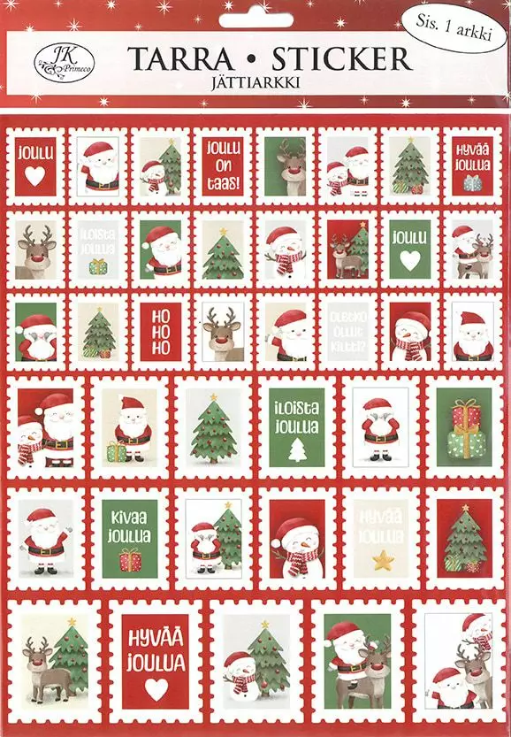 Jättitarra-arkki postimerkit iloiset jou - Tarrat - 6417715251292 - 1