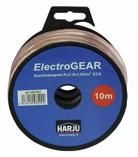 Kaiutinkaapeli KJJ 2x1,5mm² 10m - Asennuskaapelit ja sähköjohdot - 6438140982902 - 1