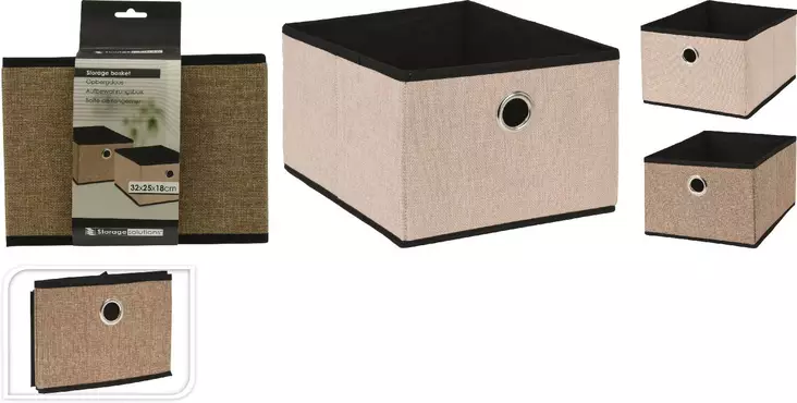 Kankainen säilytyskori 32x25x18cm - Säilytyskorit - 8720573907552 - 1