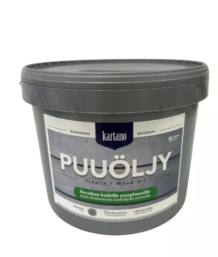 Kartano Puuöljy Harmaa Vesiohenteinen 9L - Puuöljyt - 6438168101132 - 1