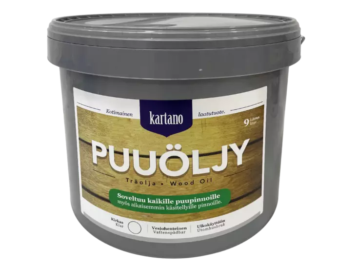 Kartano Puuöljy Kirkas Vesiohenteinen 9L - Puuöljyt - 6438168097992 - 1