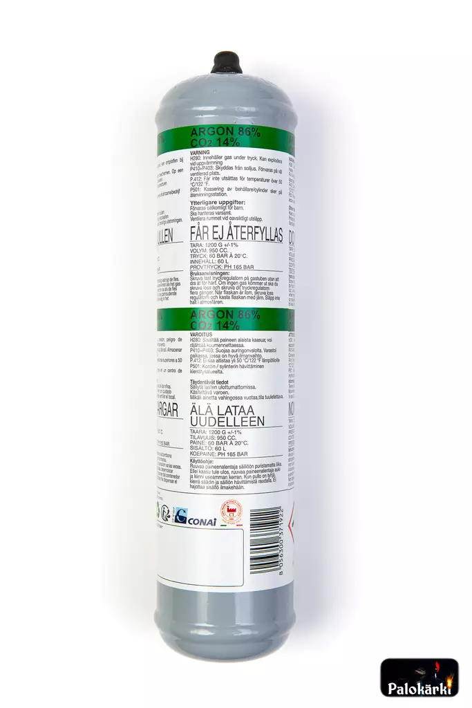 Kertakäyttö suojakaasu Argon/hiilidioksi - Hitsaustarvikkeet ja työkalut - 8056300371922 - 1