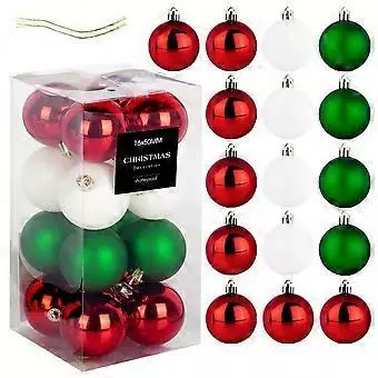 Kuusenpallo 16kpl x 50mm Moniväri - Joulukoristeet - 8721037242332 - 1