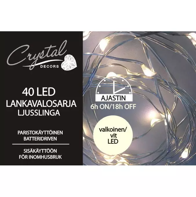 Lankavalosarja led 40 kylmä valkoinen - Jouluvalot - 6438159117722 - 1