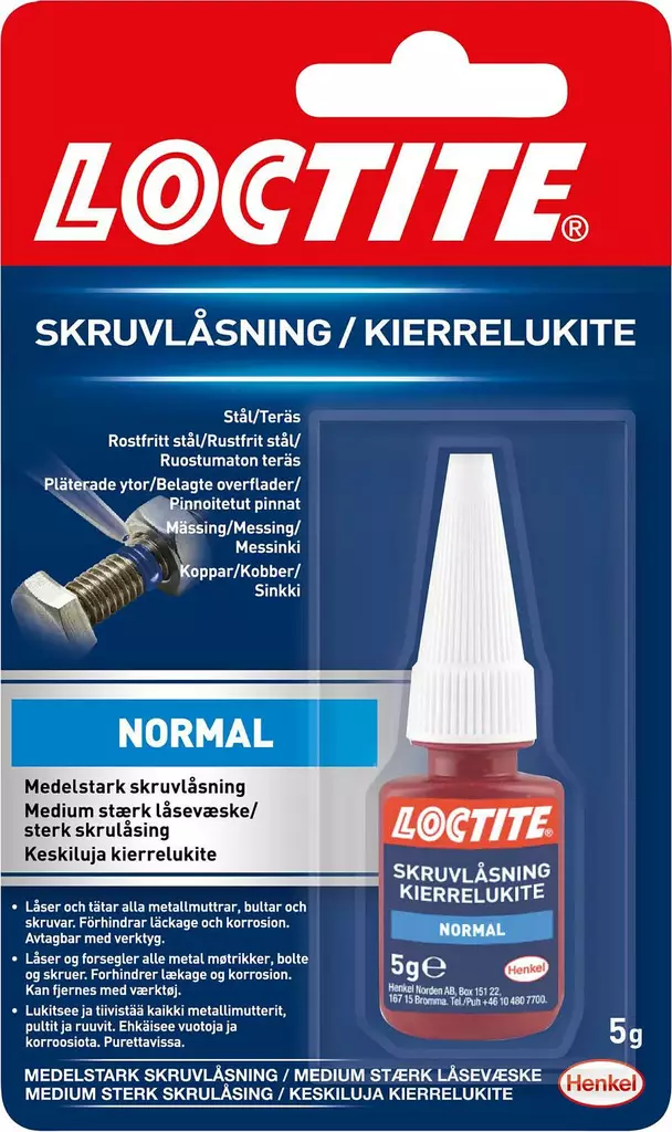 Loctite kierrelukite normaali 5g - Liimat,lukitteet ja tiivistäminen - 5010266352442 - 1