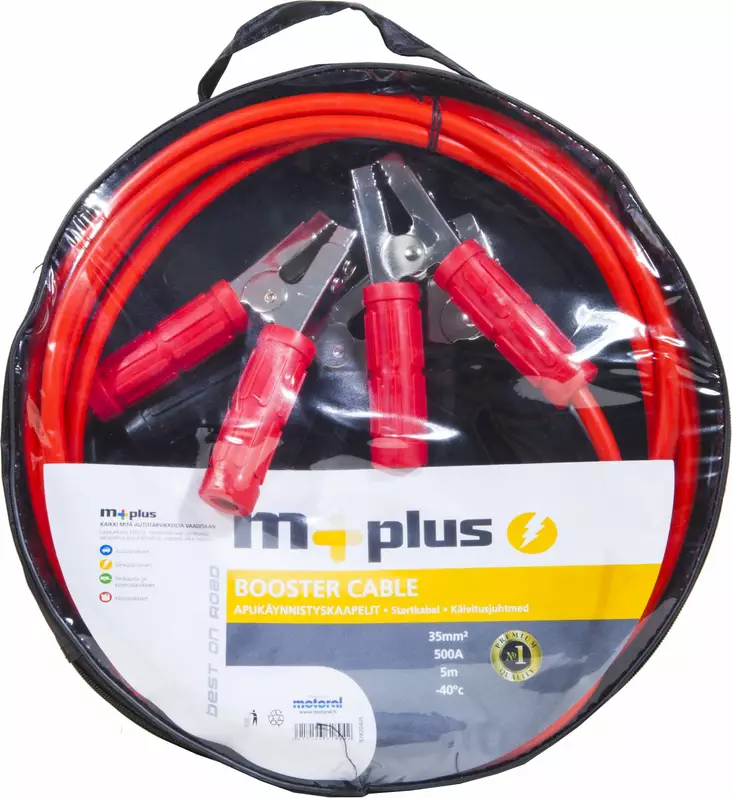 M+ 35mm² 5m 500A käynnistyskaapelit - Apukäynnistimet ja käynnistyskaapelit - 6417196618942 - 1