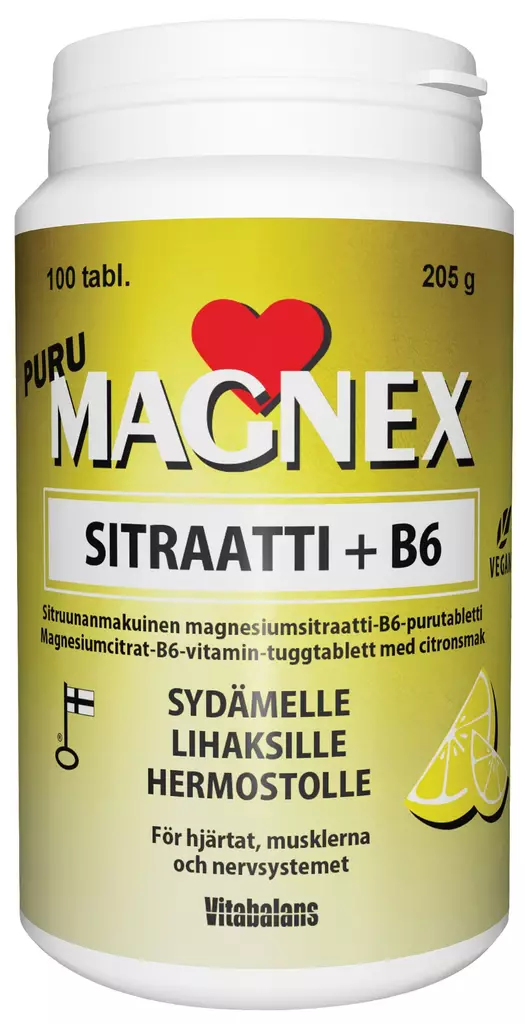 Magnex Sitraatti 375 mg + B6-vitamiini - Vitamiinit ja mineraalit - 6410530035702 - 1