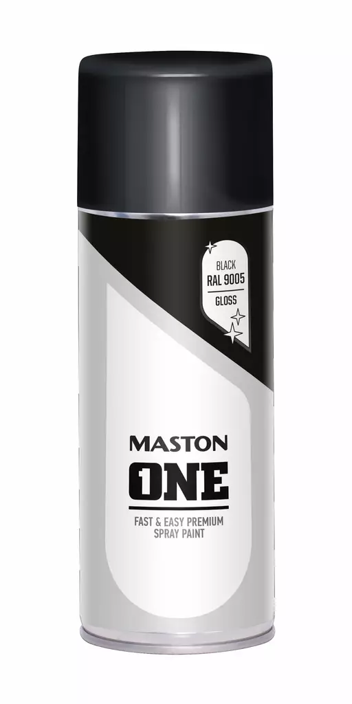 Maston ONE Spraymaali- Kiiltävä musta 400ml - Spraymaalit - 6412490033682 - 2