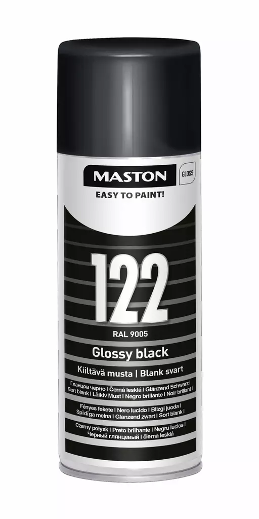 Maston Spraymaali 100- Kiiltävä musta 122 400ml - Spraymaalit - 6412491001222 - 3